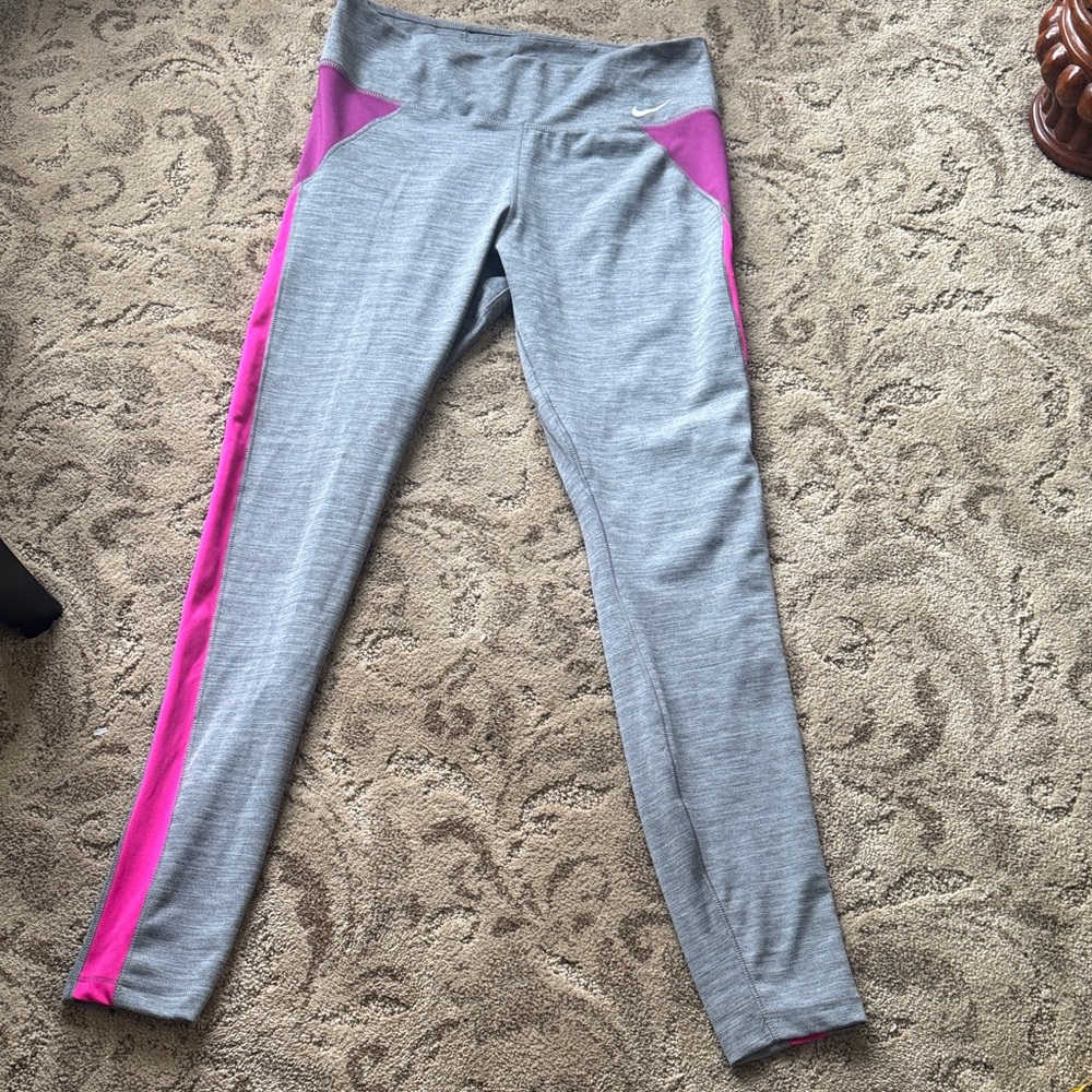 Gray and Pink Athletic Leggings